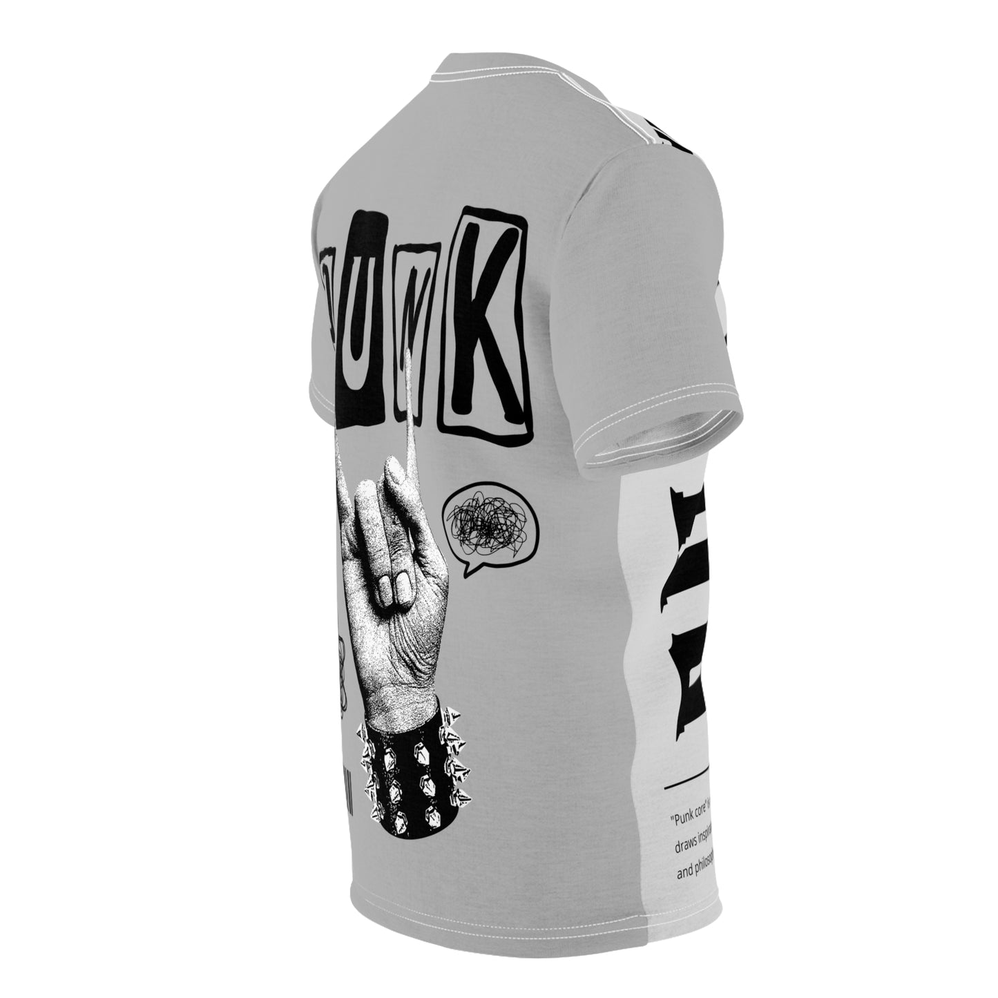 Punk Core Unisex Cut & Sew Tee - Edgy Graphic T-Shirt for Music Lovers