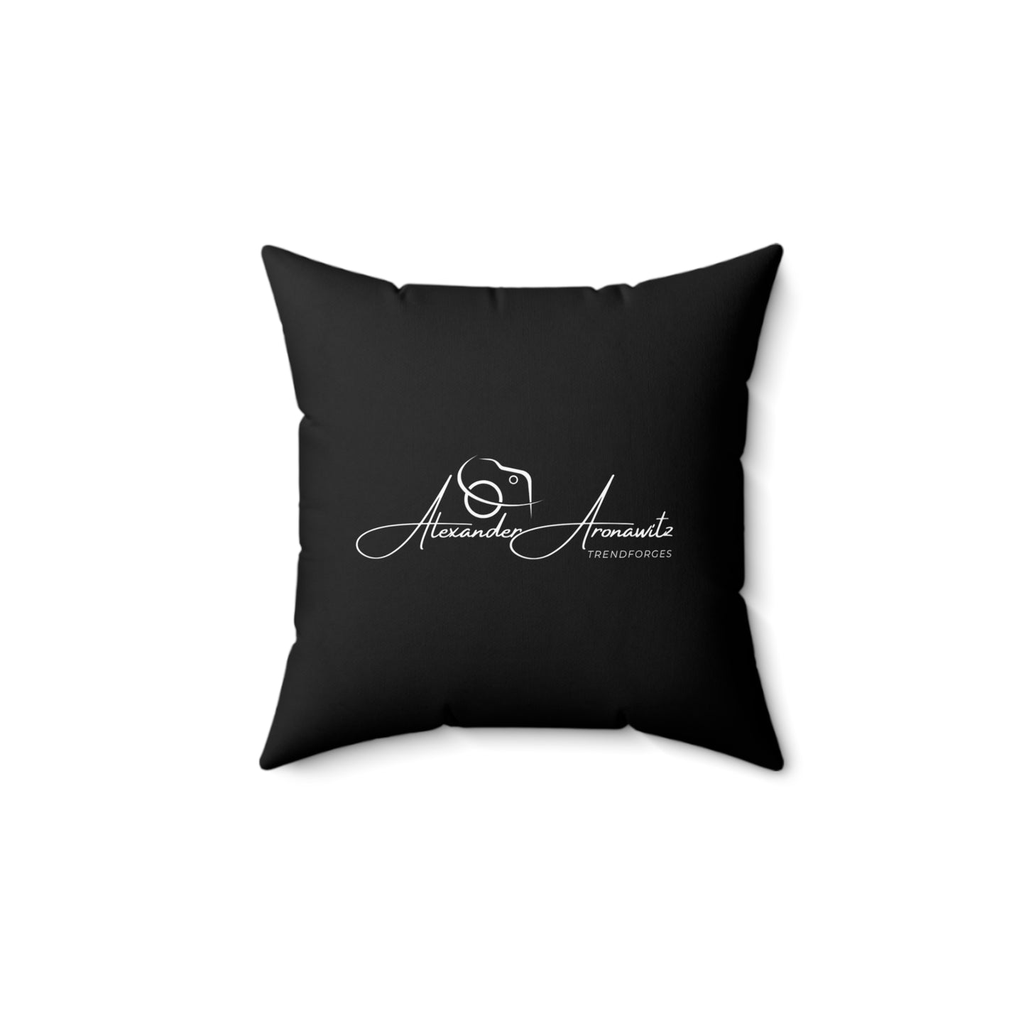 Personalized Black Spun Polyester Pillow - Custom Logo or Name Design