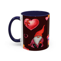 Valentine's Gnome Coffee Mug - Cute 11oz & 15oz Accent Mug with Hearts