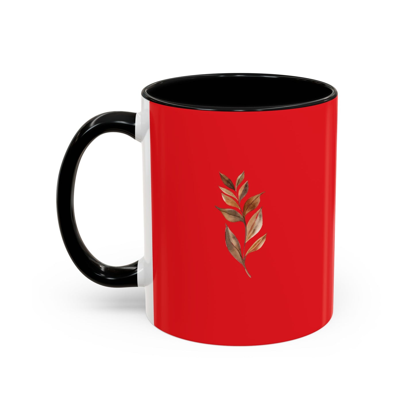 Vibrant Accent Coffee Mug with Leaf Design – Perfect for Home and Office