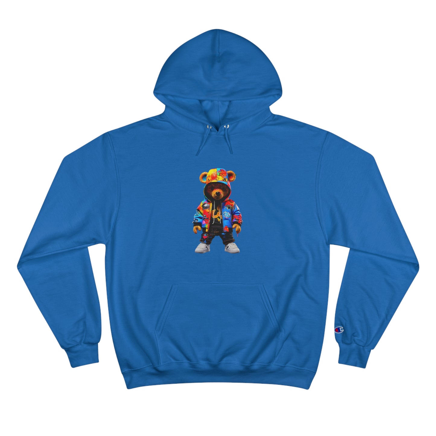 Colorful Bear Champion Hoodie - Vibrant Streetwear for Trendsetters