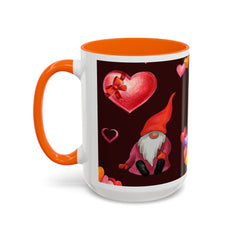 Valentine's Gnome Coffee Mug - Cute 11oz & 15oz Accent Mug with Hearts
