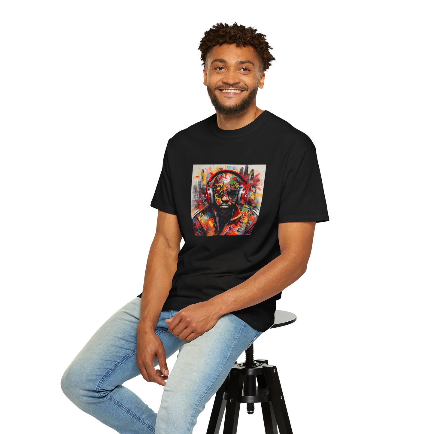 Vibrant Artistic Unisex T-Shirt - Music Vibes Graphic Tee