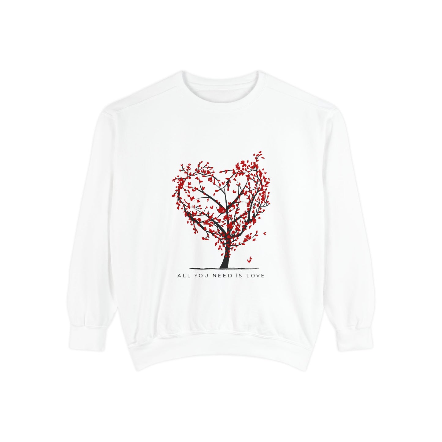 Heartfelt Love Sweatshirt - Unisex Garment-Dyed Sweatshirt for Comfort and Connection