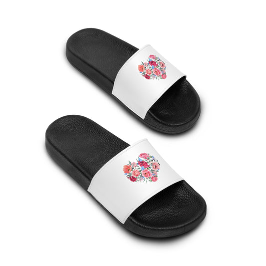 Floral Design Women's Slide Sandals - Comfortable Summer Footwear