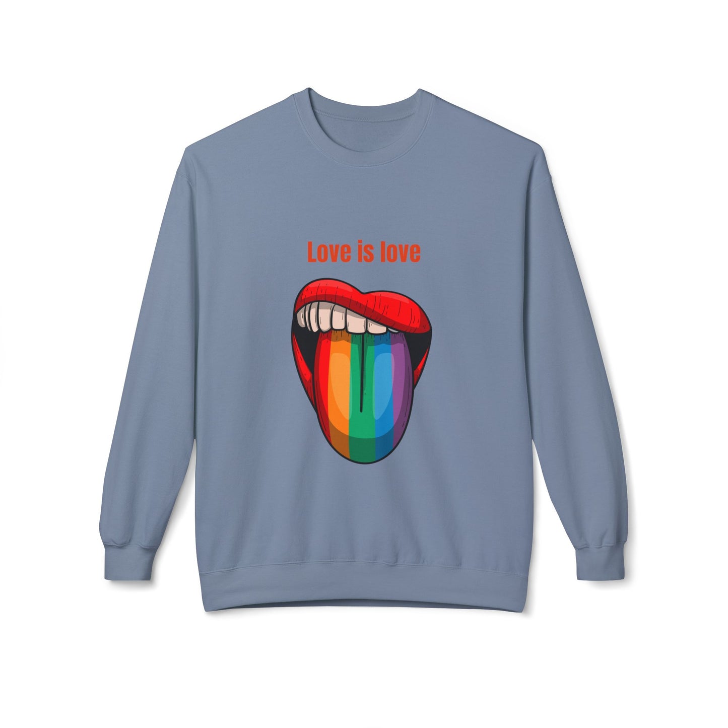 Rainbow Love Is Love Sweatshirt - Unisex Midweight Fleece Crewneck