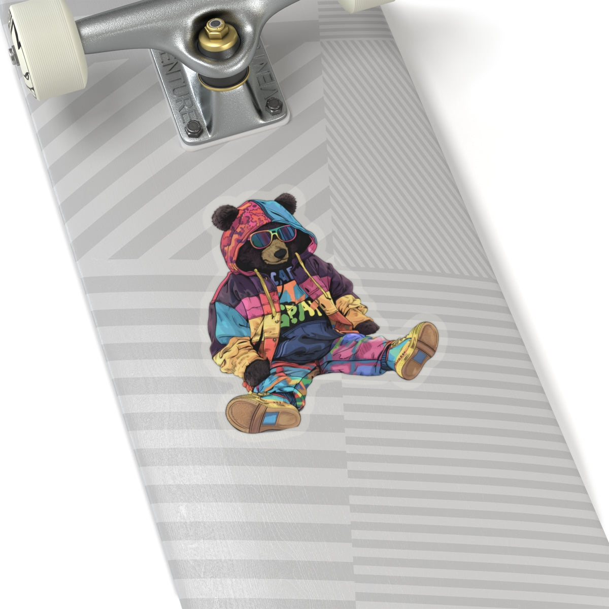 Colorful Bear Hip-Hop Kiss-Cut Stickers - Fun Decals for Kids & Adults