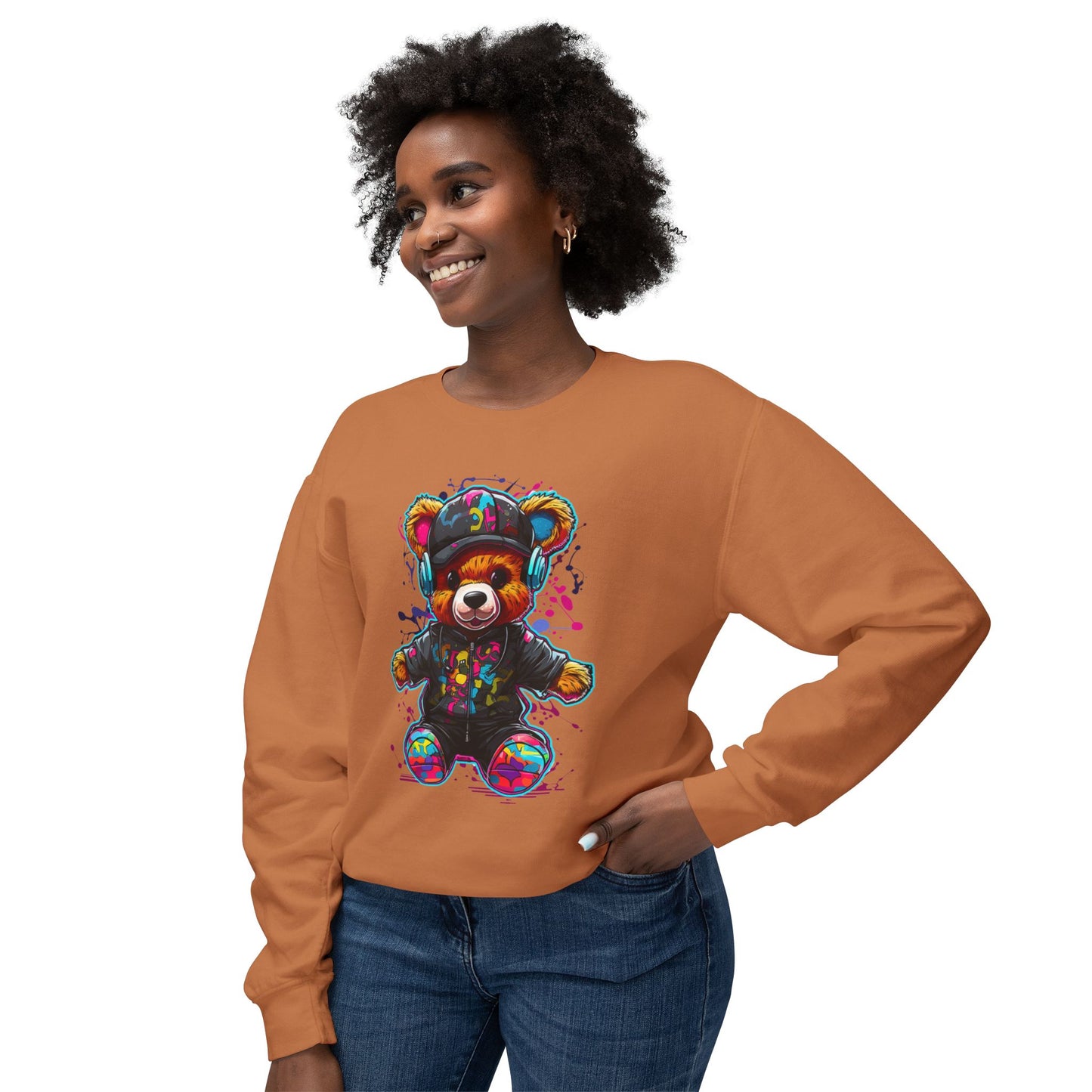 Colorful Bear Graphic Unisex Sweatshirt - Perfect for Casual Comfort