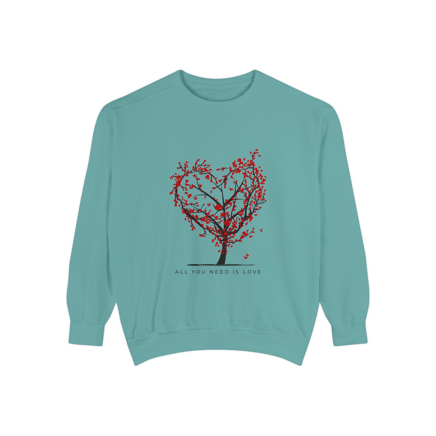 Heartfelt Love Sweatshirt - Unisex Garment-Dyed Sweatshirt for Comfort and Connection