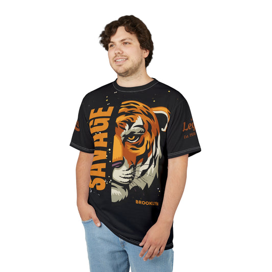 Savage Tiger Unisex Cut & Sew Tee - Bold Graphic T-Shirt for Wild Souls