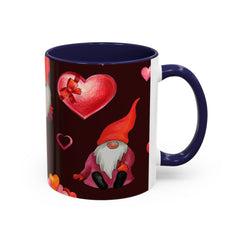 Valentine's Gnome Coffee Mug - Cute 11oz & 15oz Accent Mug with Hearts