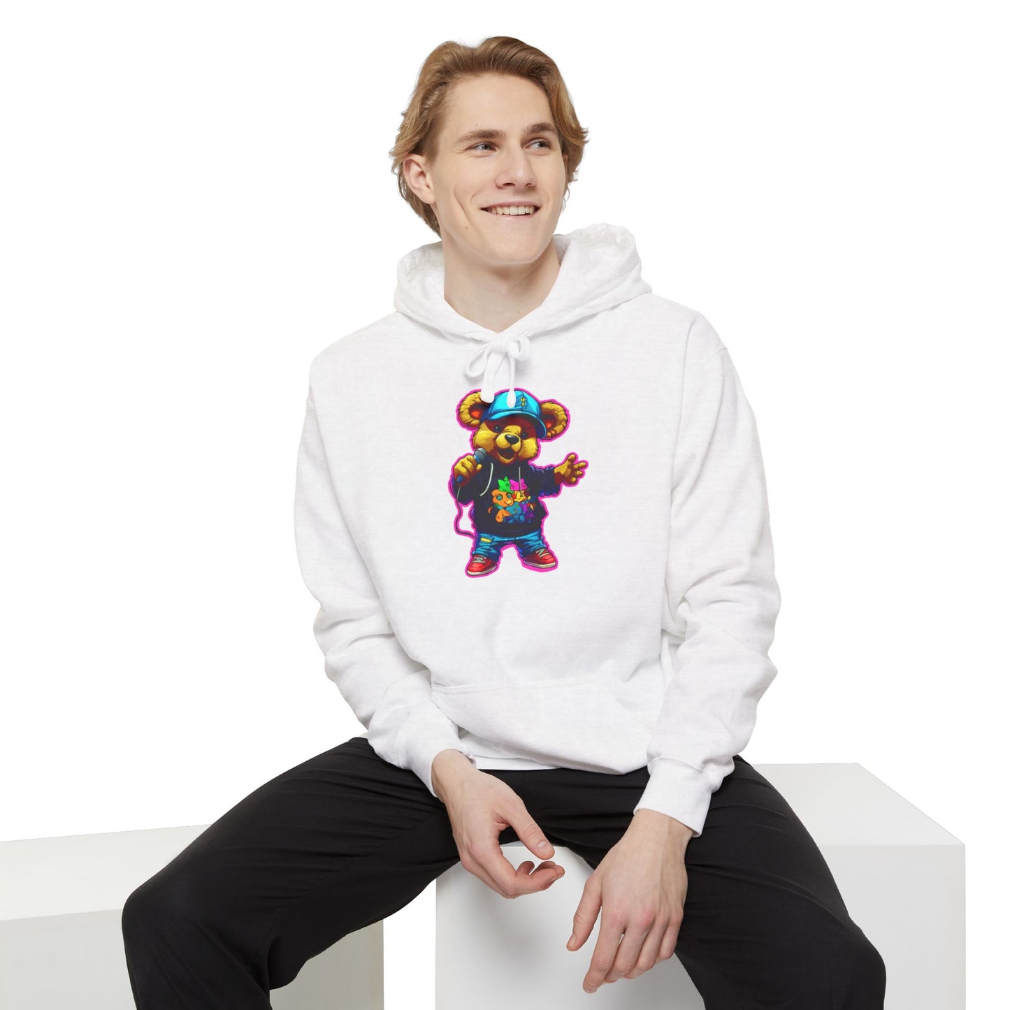 Colorful Bear Graphic Unisex Hoodie - Streetwear Style