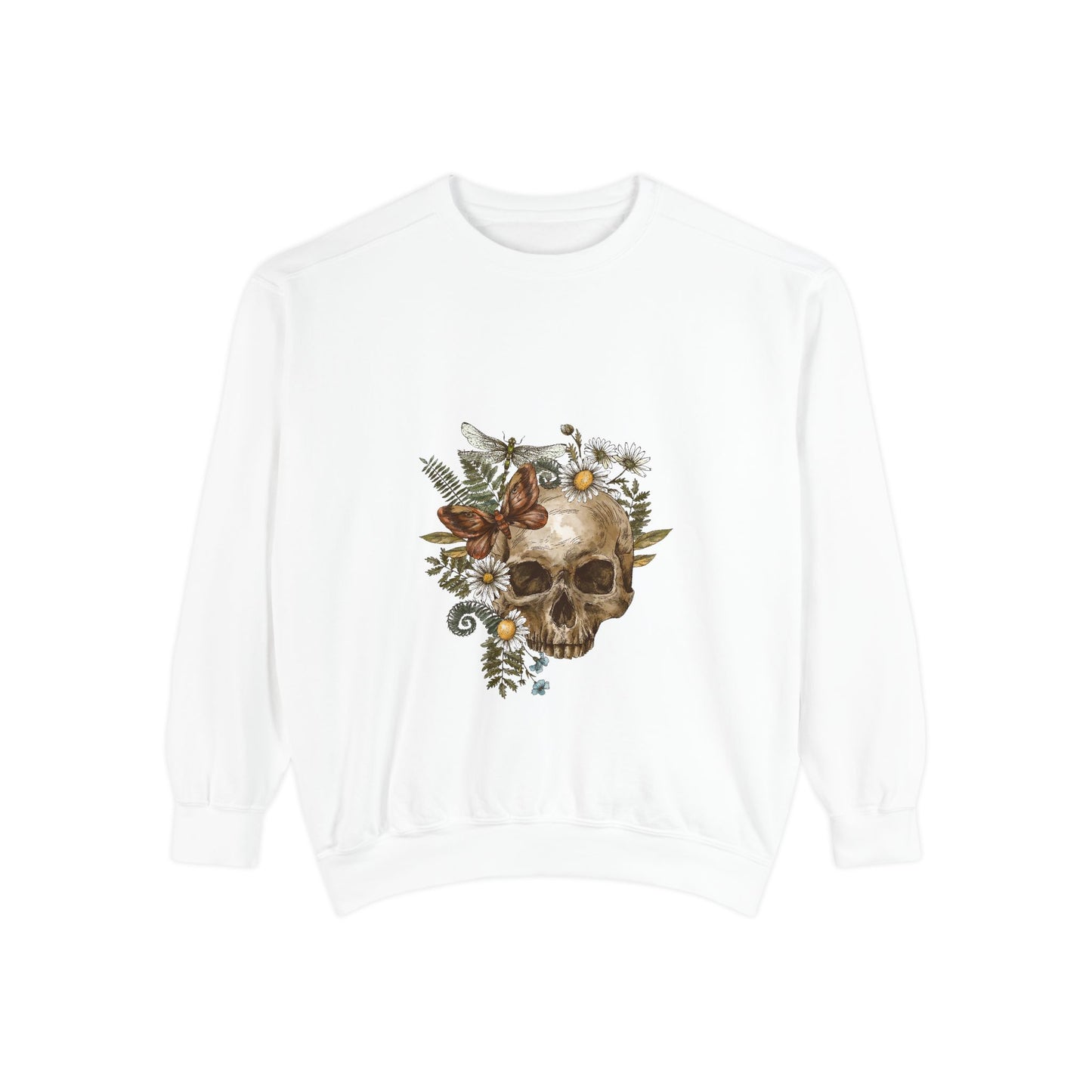 Boho Skull Floral Unisex Sweatshirt - Garden-Inspired Cozy Crew