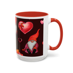 Valentine's Gnome Coffee Mug - Cute 11oz & 15oz Accent Mug with Hearts