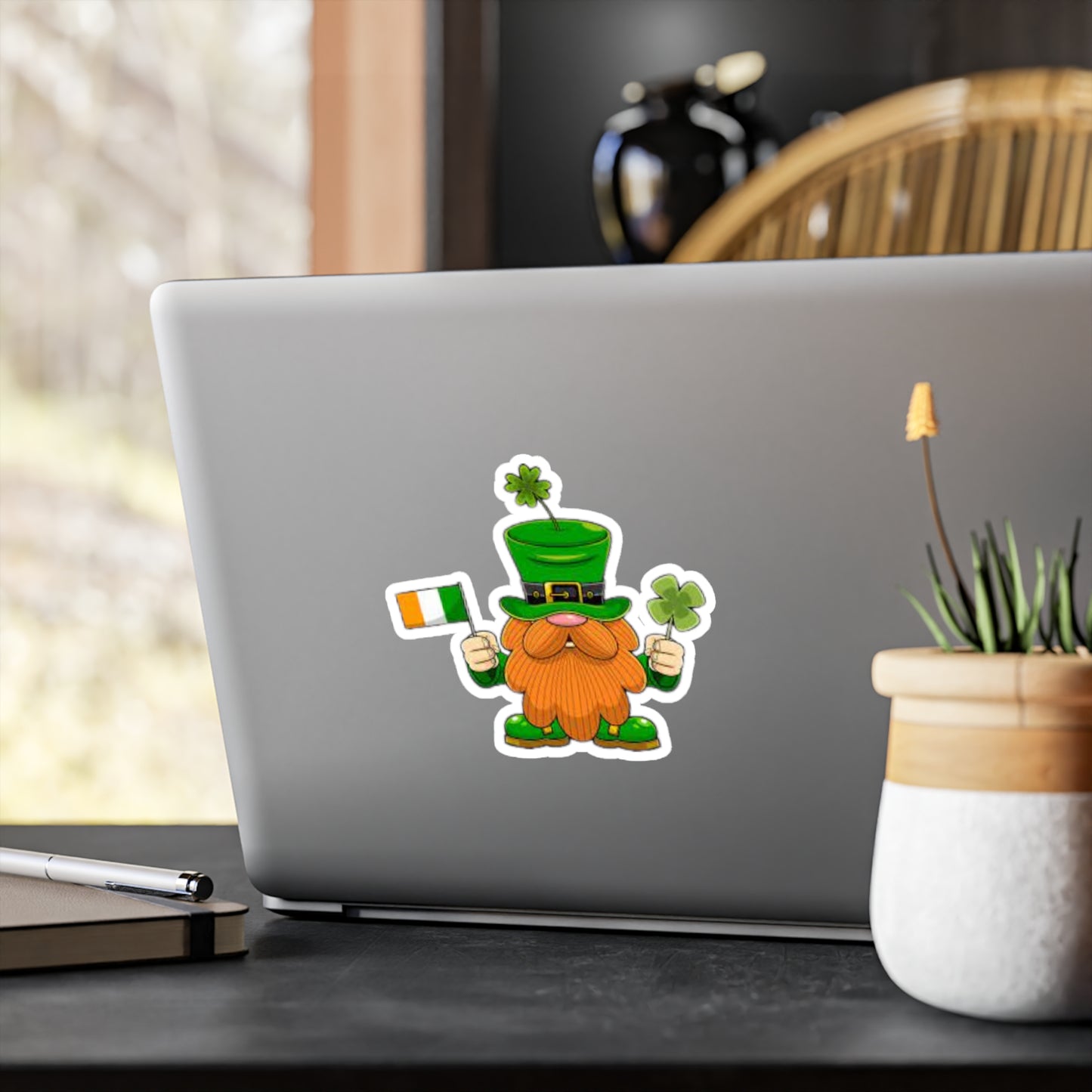 St. Patrick's Day Leprechaun Kiss-Cut Vinyl Decal – Fun Irish Sticker for Celebrations