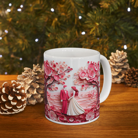 Floral Fantasy Ceramic Mug – 11oz & 15oz | Perfect Gift for Spring Celebrations