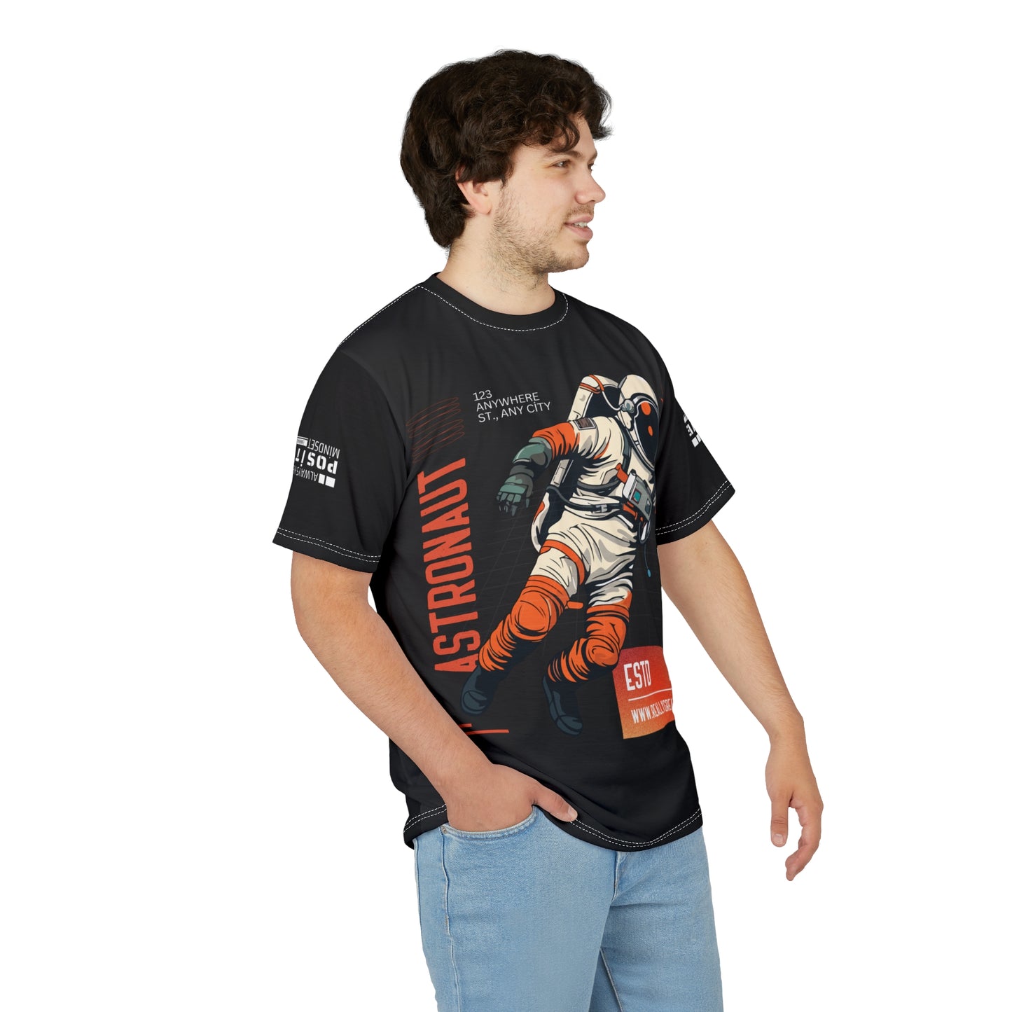 Astronaut Adventure Unisex Cut & Sew Tee - Space Exploration Design, Perfect for Sci-Fi Fans