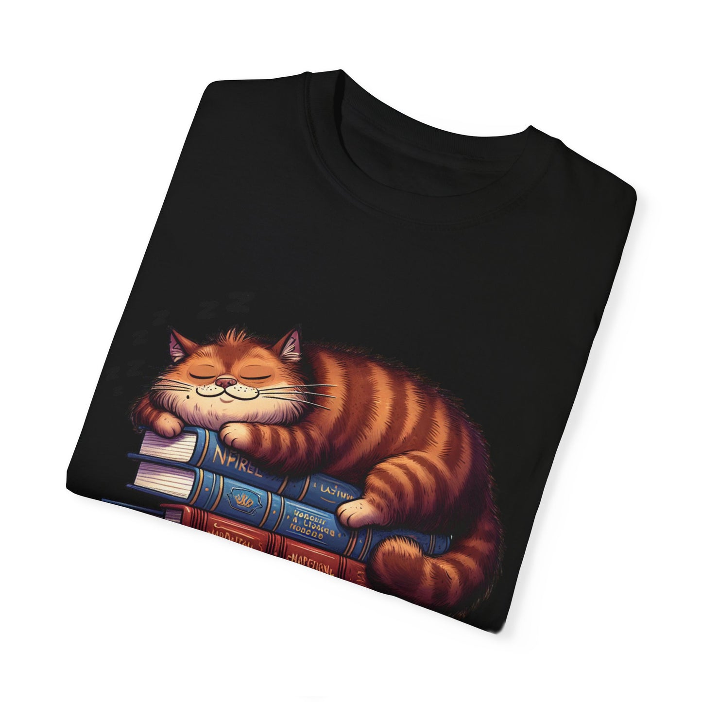 Professional Napper Cat T-Shirt | Unisex Garment-Dyed Tee for Book Lovers