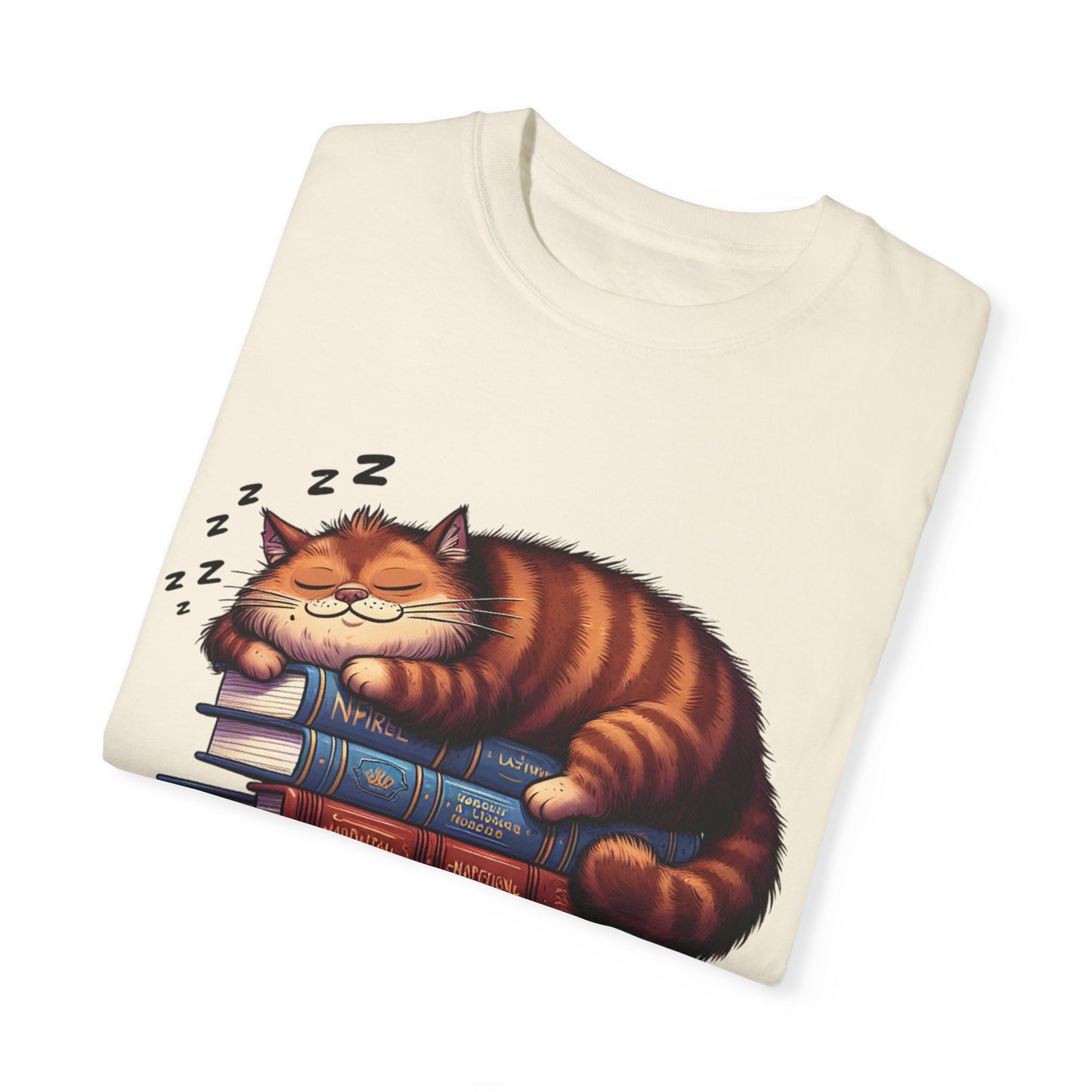 Professional Napper Cat T-Shirt | Unisex Garment-Dyed Tee for Book Lovers