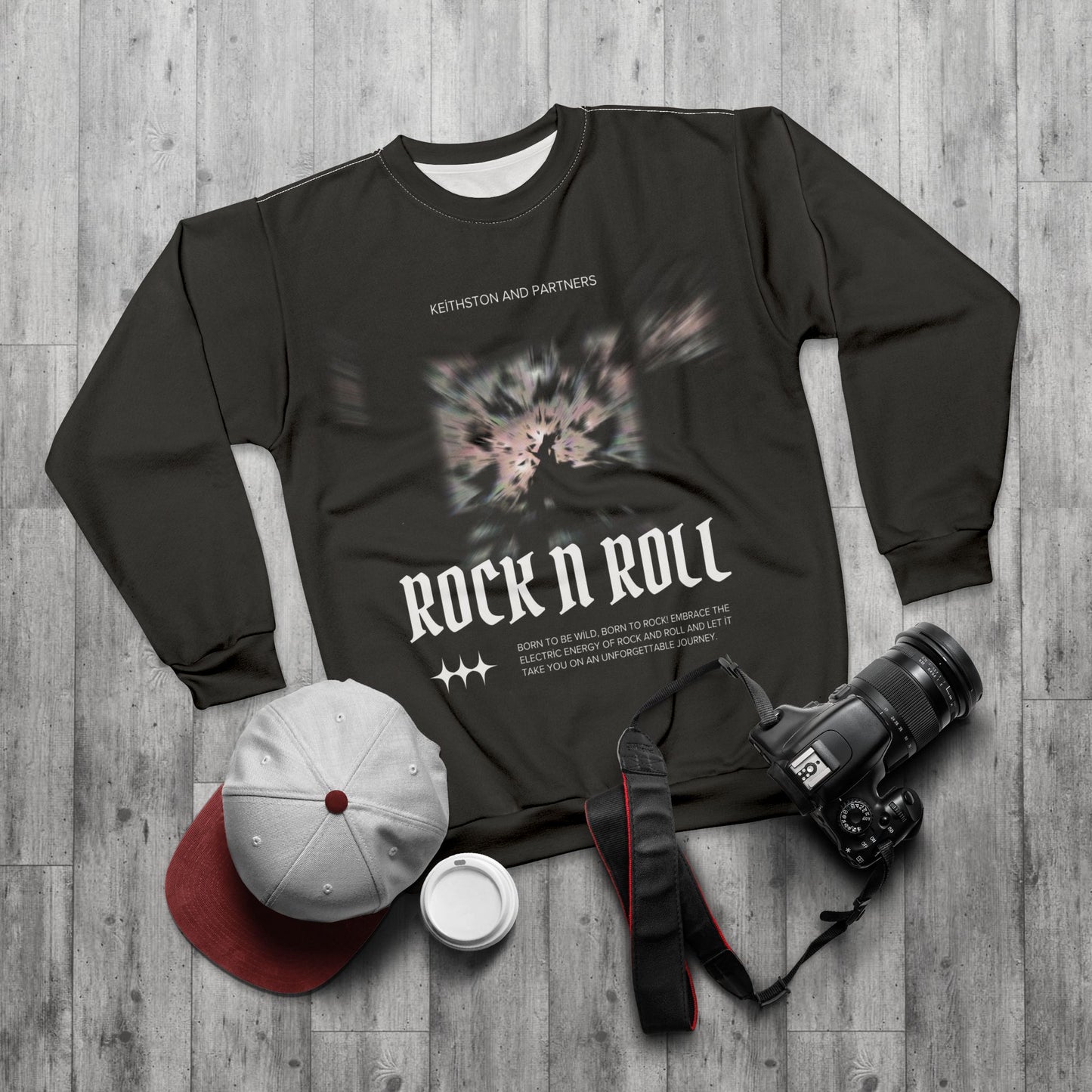 Rock n Roll Unisex Sweatshirt - Music-Inspired Graphic Crewneck for Casual Wear