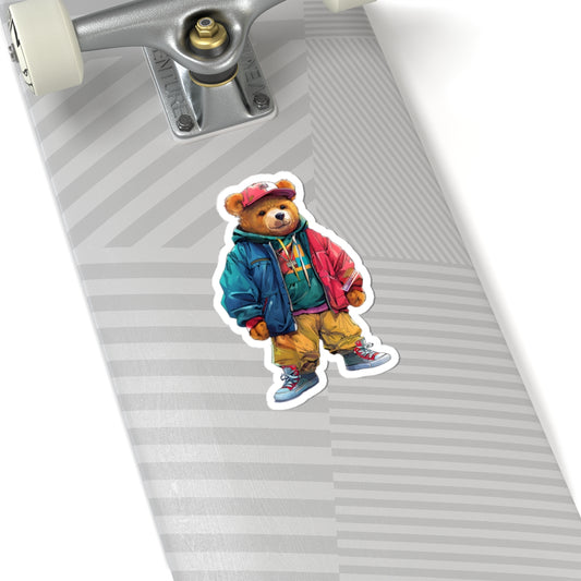 Retro Bear Kiss-Cut Stickers - Stylish Vinyl for Laptops and Water Bottles