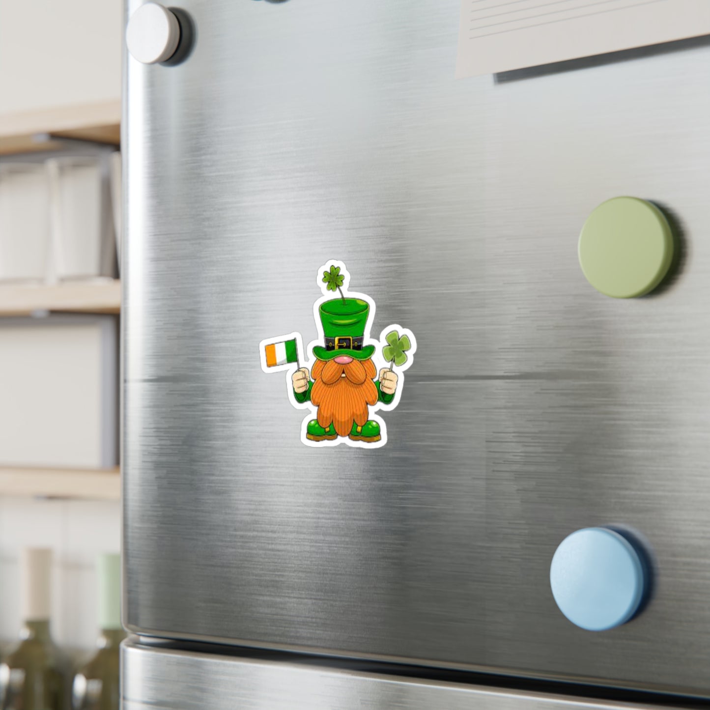 St. Patrick's Day Leprechaun Kiss-Cut Vinyl Decal – Fun Irish Sticker for Celebrations