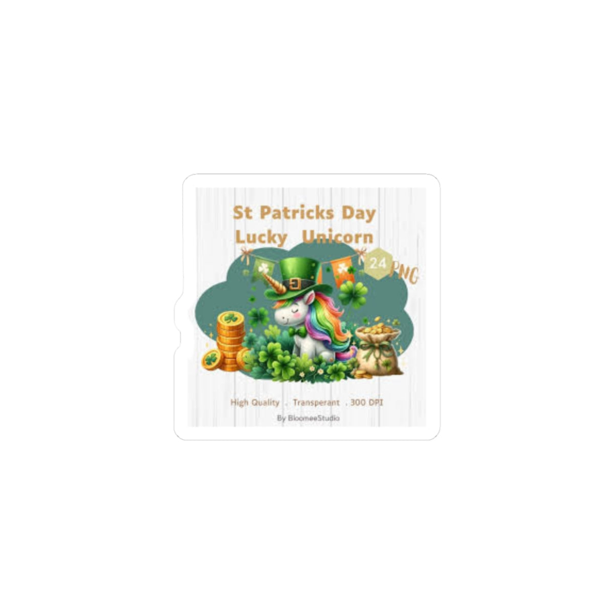 St. Patrick's Day Lucky Unicorn Kiss-Cut Stickers - Fun & Festive Decorations