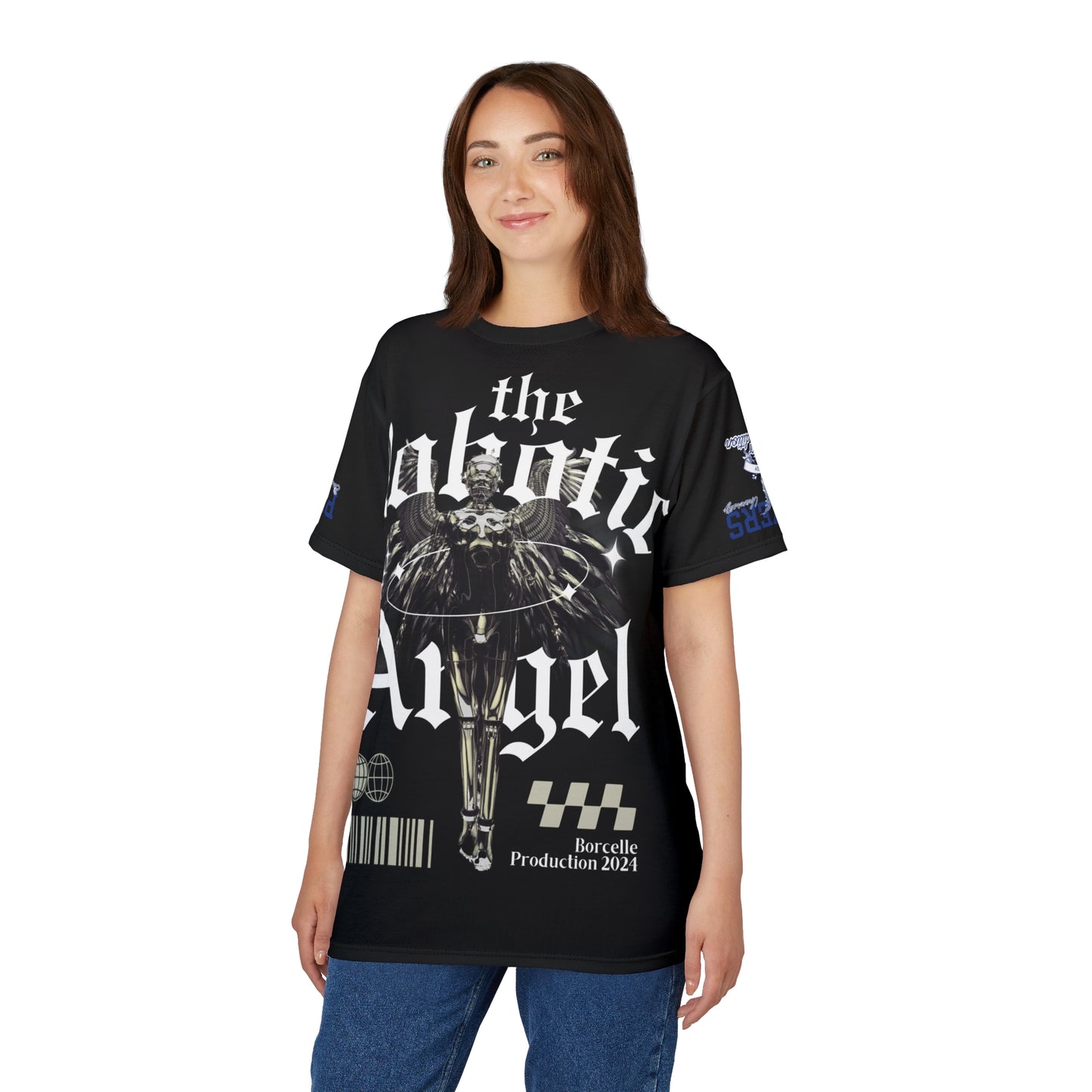 Robotic Angel Unisex Cut & Sew Tee - Edgy Graphic Tee for Trendsetters & Art Lovers