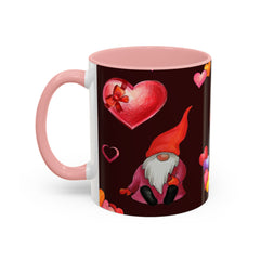 Valentine's Gnome Coffee Mug - Cute 11oz & 15oz Accent Mug with Hearts