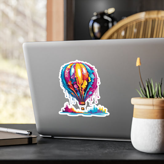 Colorful Hot Air Balloon Kiss-Cut Vinyl Decal - Vibrant Wall Art for Home Decor