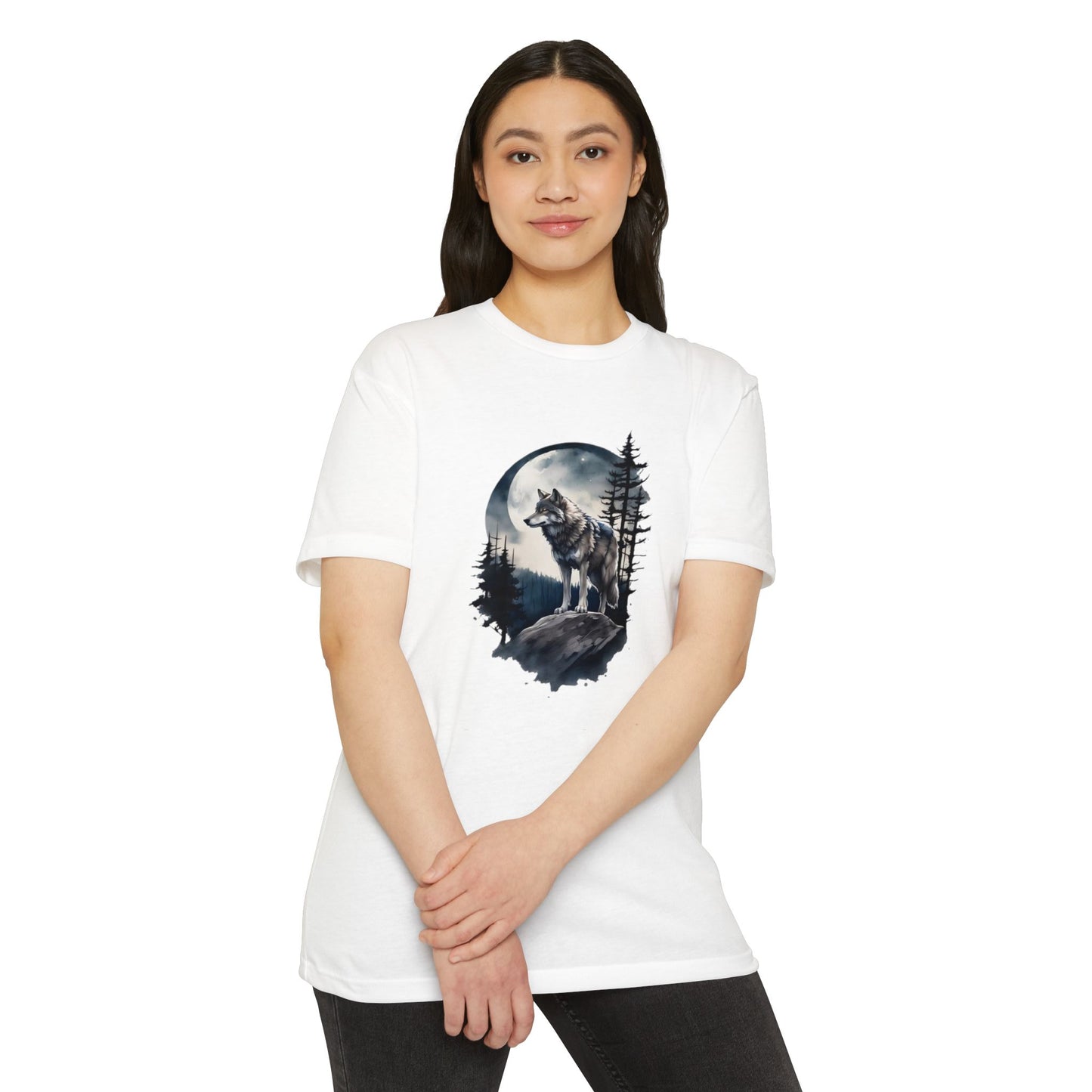 Wolf Howling Moon Unisex T-Shirt - Nature-Inspired Graphic Tee