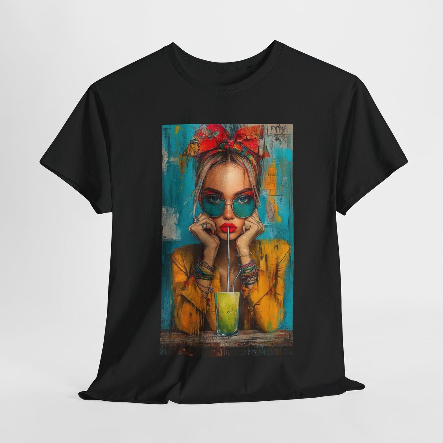 Chic Summer Vibes Unisex Heavy Cotton Tee with Colorful Art