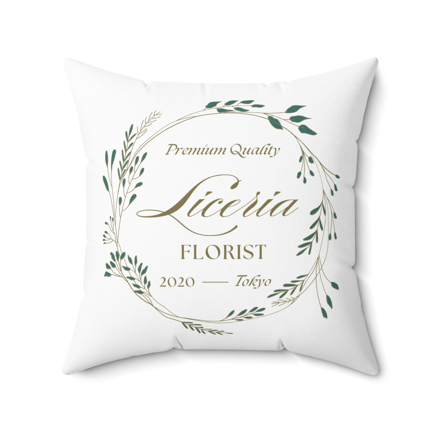 Elegant Floral Pillow for Florists - Customizable Spun Polyester Square Cushion