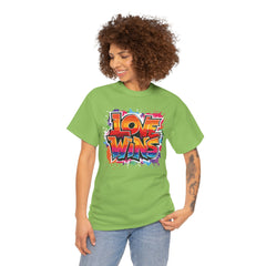 Love Wins Unisex Heavy Cotton Tee - Colorful Graphic Tee for Pride and Self-Expression